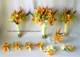 Boquets For Bridesmaids Except Where There Is Green I Would Like Blue Custom Wedding Flowers Bird Of Paradise Wedding Silk Flowers Wedding