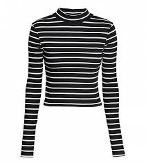 Black And White Striped Long Sleeve Turtleneck 8 Outfits L A Girls Wear Over And Over Again Black Long Sleeve Shirt Long Sleeve Tops Turtle Neck