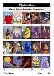 Animated Tv Movie Characters Picture Trivia Round In 2020 Animated Characters Movie Character Pictures Drama For Kids