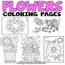 Welcome to our popular coloring pages site. Flower Coloring Pages 30 Printable Sheets Easy Peasy And Fun