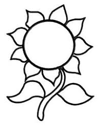 Black And White Simple Outline Outline Stencil Sunflower Clipart Sunflower Outline Embroidery Design Sunflower Template Printable Flower Pattern Templates Flower Templates Printable