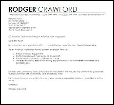 Avionics Technician Cover Letter Sample Cover Letter Templates Examples