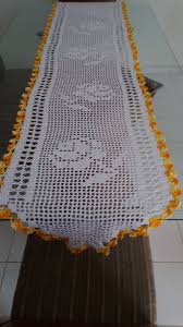 Caminho De Mesa Branco De Croche Caminho De Mesa Cor Barnca Com Bico Mesclado Laranja Amarelo Fabricado Em Barbante Branco 4 Caminho De Mesa De Croche Caminho De Mesa Toalha De Mesa De Croche