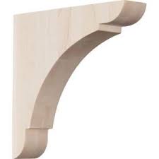 Inplace 8 In L X 1 125 In W Unfinished Decorative Shelf Bracket 0193702 The Home Depot Wood Brackets Wood Corbels Countertop Brackets