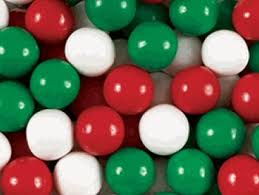 Red, White & Green Vending Gumballs (1-inch /850 ct) | CandyMachines.com