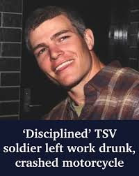 An infantry corporal who decided to go for a ride while he was more than  three times the legal limit was found