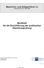Arbeitsplan zerspanungsmechaniker vorlage ihk : Merkblatt Fur Die Durchfuhrung Der Praktischen Abschlussprufung Pdf Kostenfreier Download