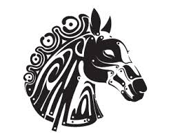 In greek mythology, horse name was hector which in fact was a trojan prince and fighter, vintage line drawing or engraving illustration. Logopond Logo Brand Identity Inspiration Trojan Horse