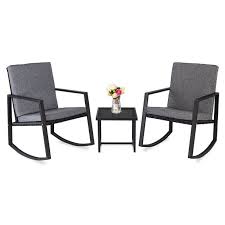 Check spelling or type a new query. Patio Furniture Sets Clearance 3 Piece Wicker Patio Set With Glass Dining Table Rocking Bistro Patio Set Rattan Chair Conversation Sets With Coffee Table For Backyard Porch Garden Poolside L3988 Walmart Com