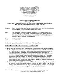 The Nathaniel Witherell Board Minutes 2/3/2015