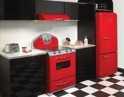 Black And White Checkered Kitchen Decor I Love Red Black Kitchens Red Kitchen Decor Retro Appliances Cherry Kitchen Decor
