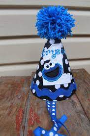 Diy party hats birthday party hats elmo party 1st birthday girls elmo birthday party printables mickey party dinosaur party dinosaur birthday sesame street party. Cookie Monster Black Polka Dot Birthday Hat Etsy Cookie Monster Birthday Birthday Hat Cookie Monster Birthday Party
