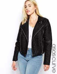 Asos Curve Asos Curve Biker With Zip Detail At Asos Plus Size Leather Jacket Trendy Plus Size Fashion Plus Size Fashion