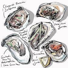 Oysters Food Illustration Amber Day Ollieharperstudio Com Culinary Illustrator Food Illustrations Amber Day Food Sketch
