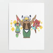 Leon Nita And Bo Cute Design Brawl Stars Poster By Zarcus11 18 X 24 Cute Designs Ok Ko Cartoon Network Poster Art
