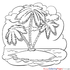Palm tree coloring page embroidery pattern digital | etsy. Island Palm Tree Colouring Page Printable Free