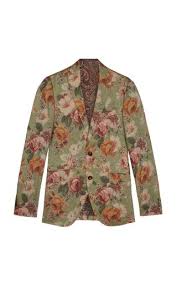 Black And White Floral Suit Harry Styles Men S New Clothing Moda Operandi Floral Print Blazer Sport Coat Long Sleeve Tshirt Men