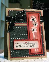 Black And Red Greeting Cards Handmade Greeting Card Daisy Anniversary By Darleenstamps Like The Rusty Red With Kraft And Black Go Greeting Cards Handmade Embossed Cards Card Craft