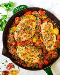 Cook for 5 minutes, then use tongs to flip the chicken. Skillet Tomato Chicken One Pan Recipe Wellplated Com