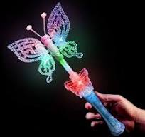 LED Light Up Butterfly Wand with Sound - Multi Color