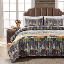 $10.00 discount at checkout on orders $75.00 and more shop now. 1 Quilt 2 Pillow Shams Lodge Bedding Set Twin Size Rustic Cabin Quilt Set Pine Tree Moose Bear Bedspread Coverlet With Sham Ligheweight Soft Reversible All Season Bed Set Quilts Home Ekbotefurniture Com