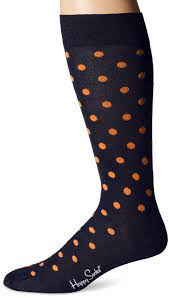 Happy Socks Men S 1pk Combed Cotton Dots Crew Sock Blue Orange 9 11 Happy Socks Men Happy Socks Mens Socks