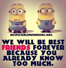 They say don't try this at home…. Best Friends Minion Quotes Friends Quotes Minions Funny Best Friends Forever