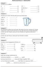 Längeneinheiten maßeinheiten tabelle zum ausdrucken grundschule : Klassenarbeit Zu Grossen Und Masseinheiten Mathematik 4 Klassenarbeiten Klassenarbeiten Mathe