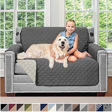 Sofa Shield Original Patent Pending Reversible Chair And A Half Slipcover Dogs 2 Strap Hook Seat Width Up To 48 Fu Slip Covers Couch Love Seat Slipcovers