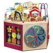 B Toys Wooden Activity Cube Zany Zoo Activity Cube Toy Collection Thinking Toys