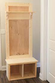 Custom hall tree entryway storage bench, mudroom lockers, custom sizes and colors available. Entryway Hall Tree Bench Diy Angela Marie Made