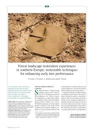 Check spelling or type a new query. Pdf Forest Landscape Restoration Experiences In Southern Europe Sustainable Techniques For Enhancing Early Tree Performance