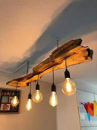 boomstam lamp rustic lighting home decor kitchen wood light fixture