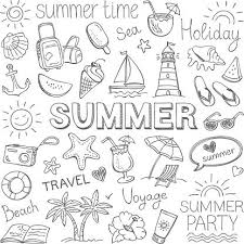 Im Sommer Vektorgrafik Zeichnungen Kritzel Zeichnungen Und Handlettering