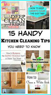 15 Handy Kitchen Cleaning Tips Cleaning Hacks Kitchen Cleaning Hacks House Cleaning Tips