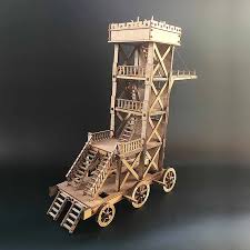 Am005 Siege Tower Military Model 3d Wooden Puzzle Model Kits Leones Marvelous Items Wooden Puzzles Wooden Model Kits Wooden