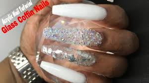 Don't forget to add to your coffin nails beauty with stones. White Xl Glass Coffin Acrylic Nail Tutorial Youtube