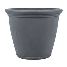 24 In Lead Gray Resin Barcelona Planter Kr24dg Ersc24 The Home Depot Planters Resin Planters Planter Pots