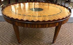 In addition to the round dining table, marquetry coffee table, and marquetry side tables. Marquetry Coffee Table Antique And Art Consignment Highwood Anna S Mostly Mahogany