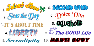 Boatus Boat Graphics Top 10 Boat Names 2012 Boatus Boatgraphics Boatnames Boat Names Names Lettering
