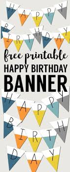 Birthday Banner With Picture Free Printable Happy Birthday Banner Paper Trail Design Happy Birthday Banner Printable Printable Birthday Banner Happy Birthday Signs