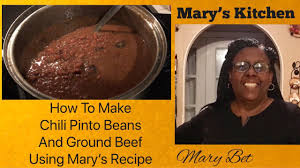 · add beans and cover 1 inch . How To Make Chili Pinto Beans And Ground Beef Using Mary S Recipe Youtube