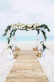 Real Weddings Anna And Leo S Destination Wedding Exuma Bahamas Beach Wedding Ceremony Arch Wedding Beach Ceremony Wedding Walkway