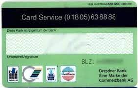 Die dresdner bank aktiengesellschaft war bis zum 10. Bankkarte Dresdner Bank Dresdner Bank Deutschland Bundesrepublik Col De Ms 0051
