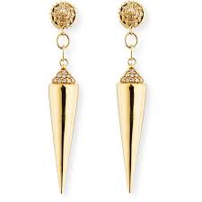 sydney evan 14k gold short spike drop earrings with diamonds 3 595 liked on polyvore featuring je spike drop earrings spike earrings diamond drop earrings
