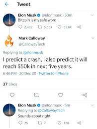And when musk does something like this, he has the power to influence the market. Elon Musk Bitcoin To 50k Sounds About Right Cryptocurrency