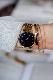 Black And Gold Watch Womens Gold Ladies Watch Mercer Gold Mesh Strap Rosefield Watches Black And Gold Watch Gold Watches Women Black Gold Jewelry