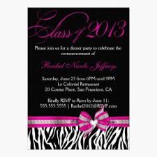 Black White Pink Zebra Graduation Invitation Graduation Invitations Online Graduation Invitations Graduation Party Invitations Templates