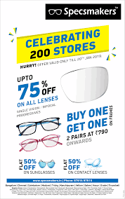 Specsmakers Celebrating 200 Stores Upto 75 Off Ad Times Of India Bangalore Check Out More Apparel Accessories A Banner Ads Design Ads Event Poster Design