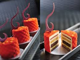 Thomas Trillion Royal Chocolate Biscuit Base With Layers Of Yellow Fruit Compote Cocoa Gelee And Creamy Caramel Fancy Desserts Fun Desserts Desserts